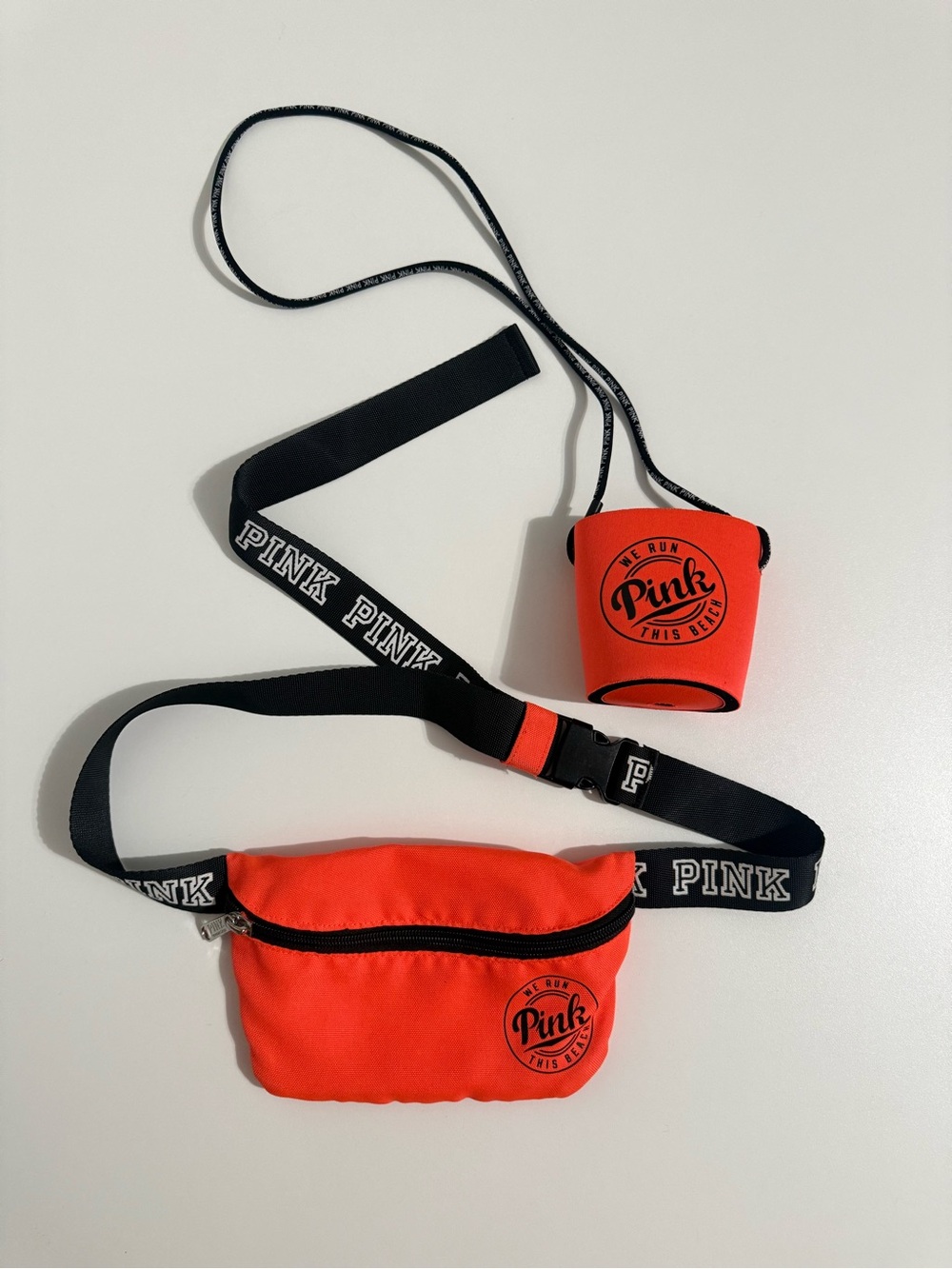 PINK Victoria's Secret Orange Kids Belt Bag with Cup Holder